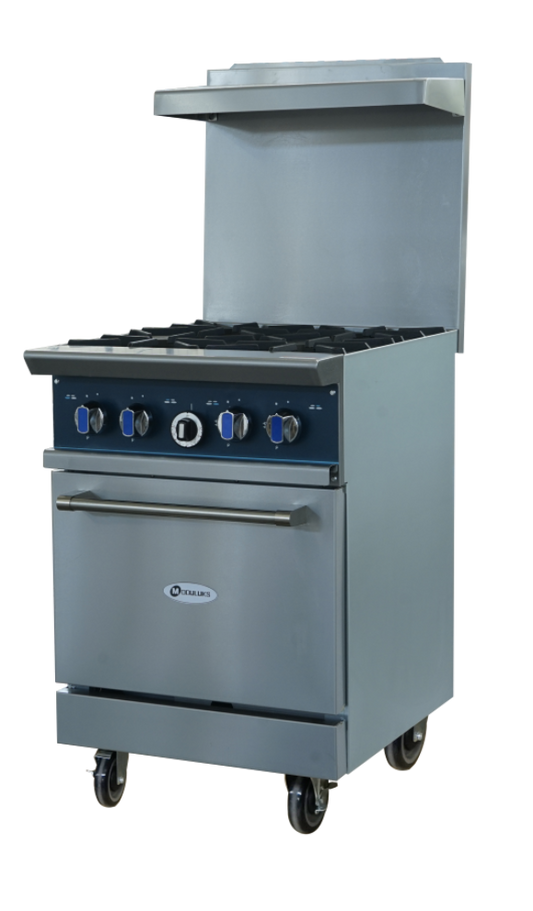 MODULUKS 4-BURNER GAS STOVE WITH GAS OVEN - HEAVY DUTY RANGE - WITHOUT FLAME FAILURE