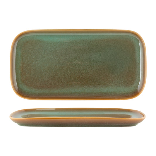 FYNBOS - ALOE GREEN - RECTANGULAR PLATE - 25.5CM X 14.5CM (6) (Fortis)