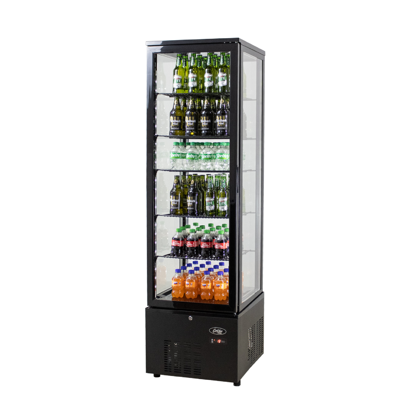 Refrigerated glass display cabinet - 279Lt, Black (POLARCAB)