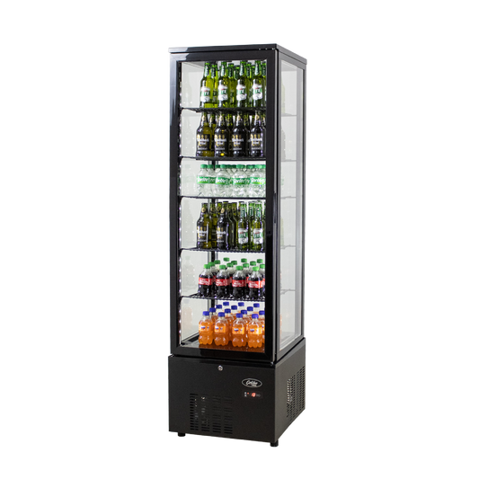 Refrigerated glass display cabinet - 279Lt, Black (POLARCAB)