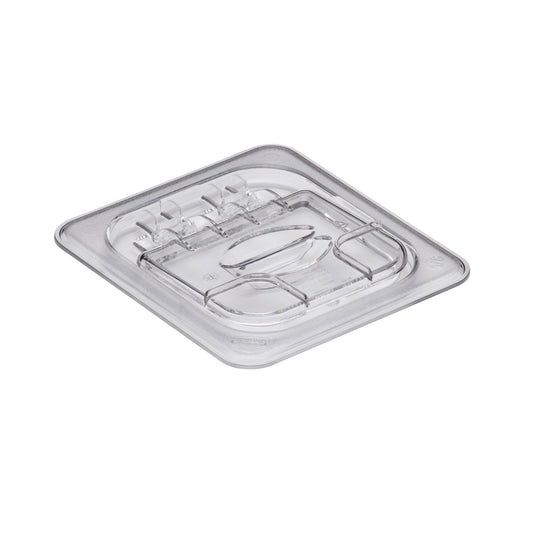 POLYCARBONATE CLEAR HINGED FLIP LID FOR 1/6 PANS