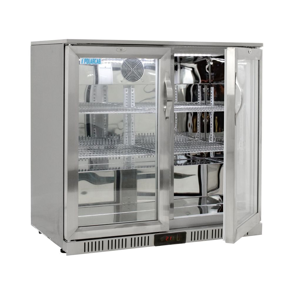 Back Bar Bottle Cooler – 2 Door, Hinged (POLARCAB)