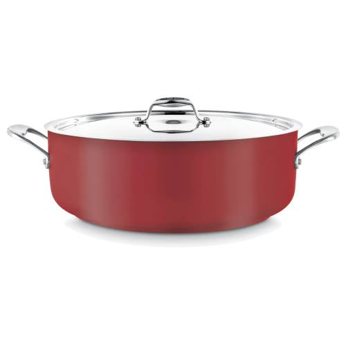 POT (RED )LOW CASSEROLE 8.9L W/LID (Pujadas)