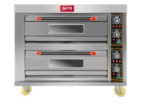 GATTO 2 DECK 4 TRAY ELECTRIC PIZZA OVEN WITH CERAMIC FLOORS - EXCLUDES TRAYS (600 X 400 TRAY)