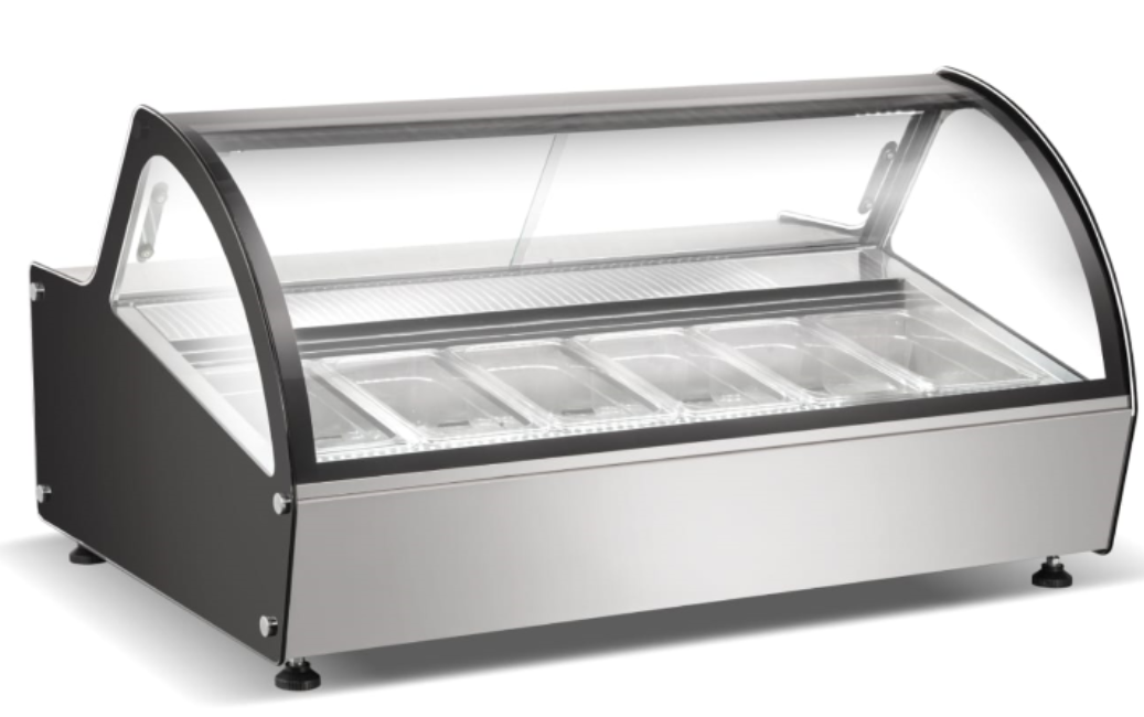 PACIFIC GELATO COUNTER TOP DISPLAY FREEZER - 6 FLAVOUR - 1170 x 850 x 618mm