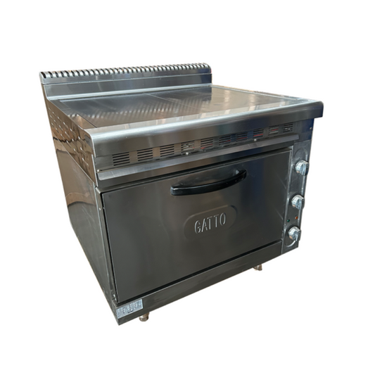 GATTO SOLID TOP 2 PLATE STOVE WITH ELECTRIC OVEN 900 X 1000 X 840MM