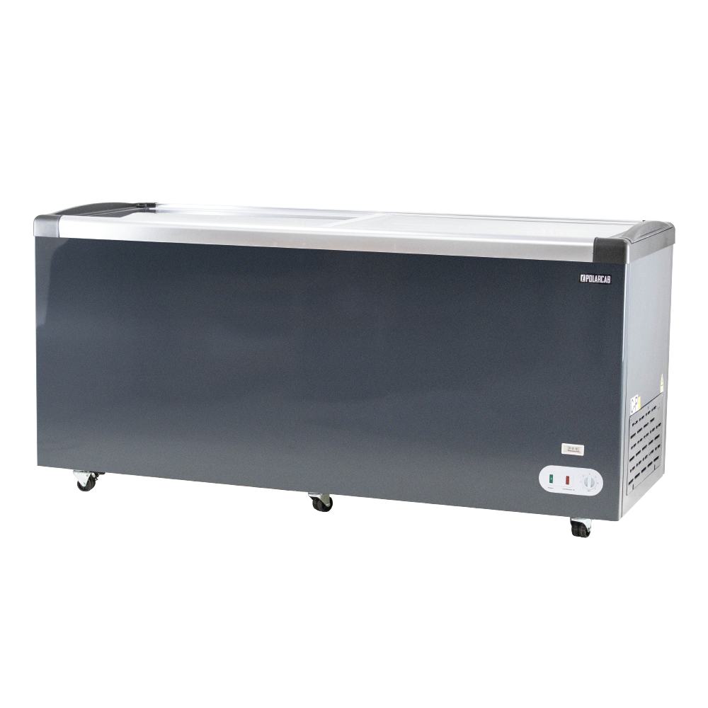 Island Freezer W Sliding Glass Top -545L