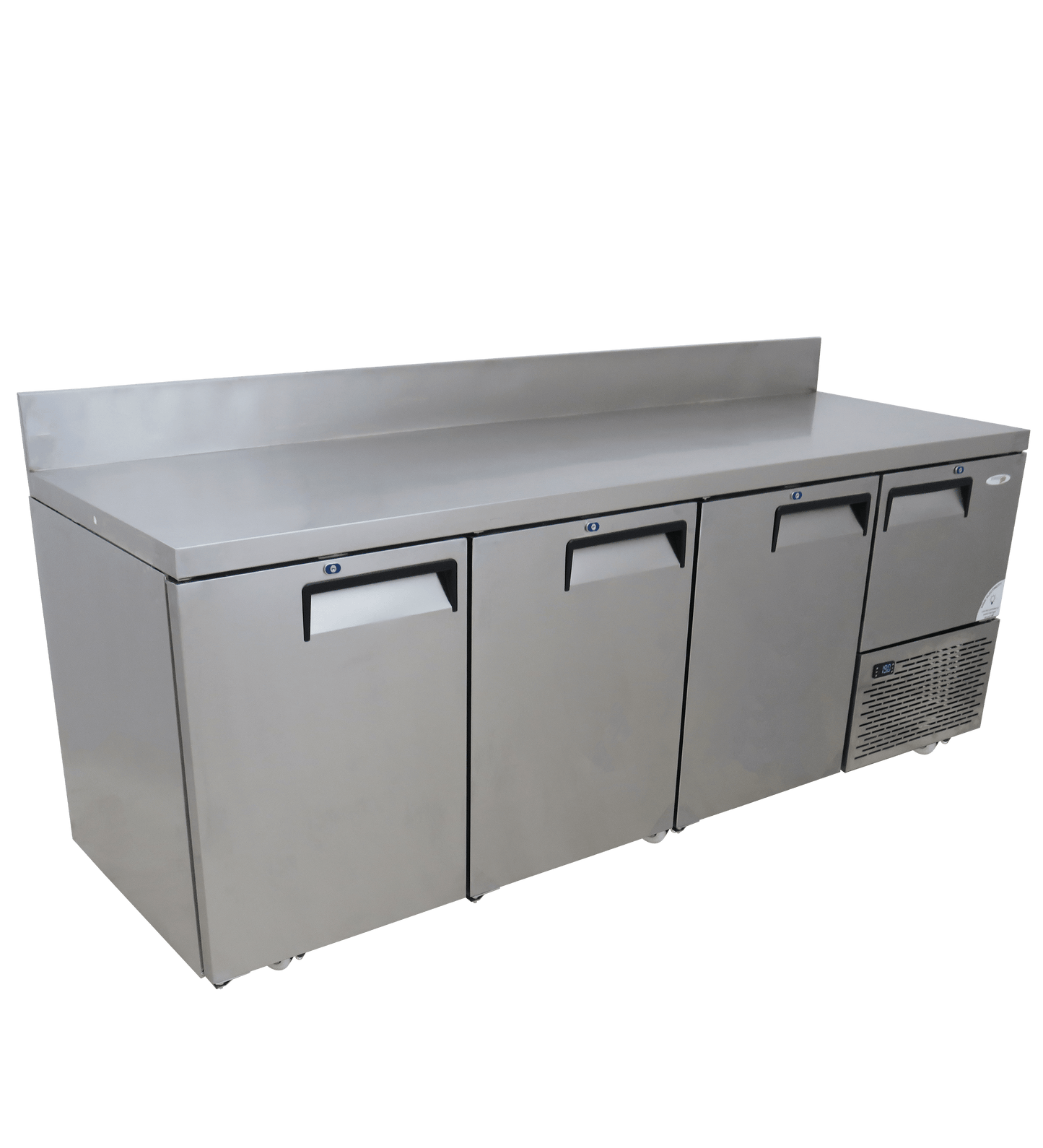 FRIDGE STAR UNDER BAR FRIDGE S/S EXTERIOR 3 AND HALF SWING SOLID DOORS INCL
CASTORS AND EMS - SPLASH BACK