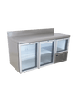 FRIDGE STAR UNDER BAR FRIDGE S/S EXTERIOR 2 AND HALF SWING GLASS DOORS INCL
CASTORS AND EMS - SPLASH BACK