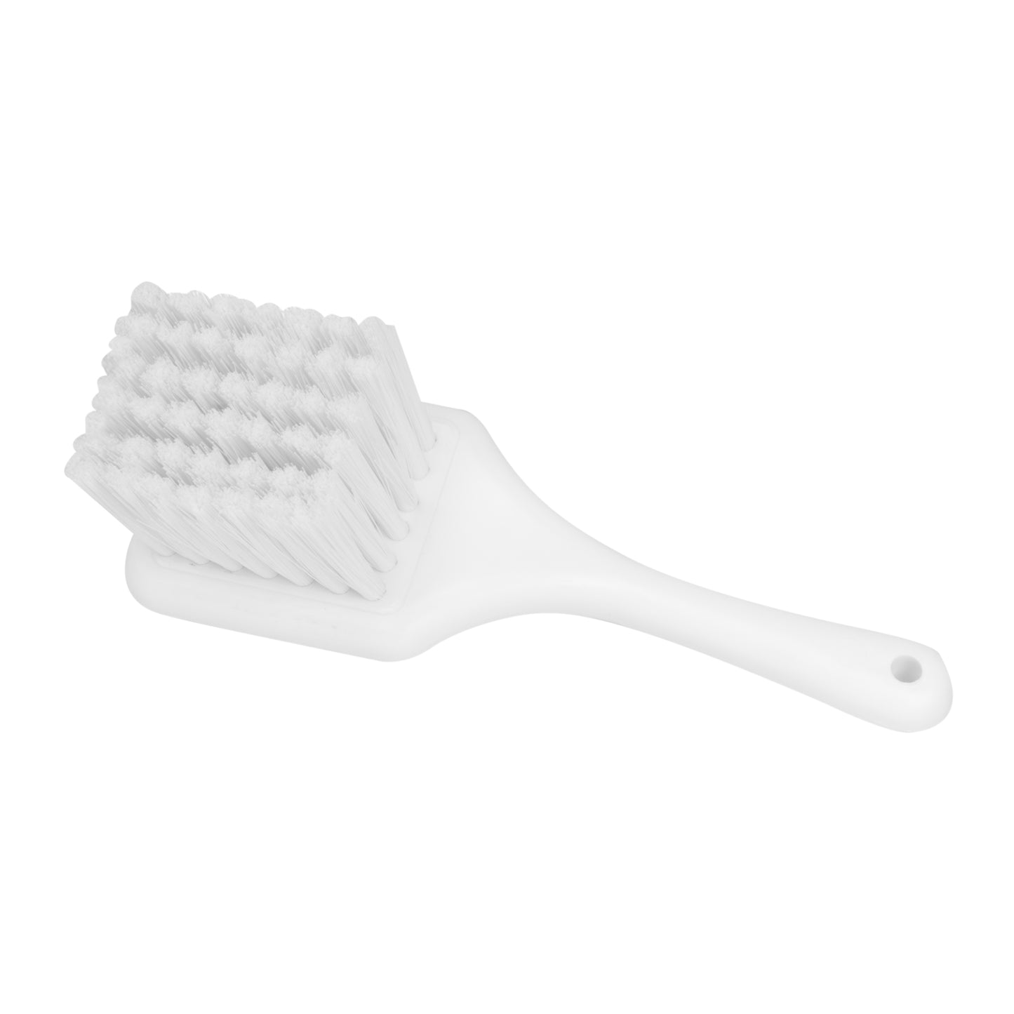 SHORT HANDLE SCRUB – SOFT BRISTLE WHITE – 210MM