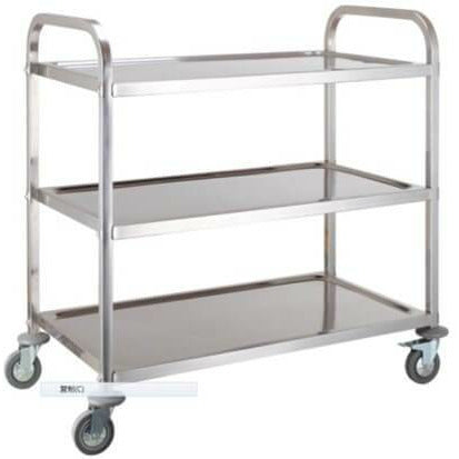 GATTO 3 TIER TEA TROLLEY - STAINLESS STEEL