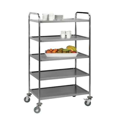 TEA TROLLEYS -  S/STEEL - 5 SHELF