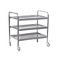 TEA TROLLEY S/STEEL HEAVY DUTY - 3 SHELF 930MM X 905MM X 560MM - 25KG (Global)