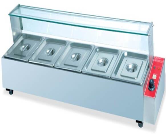 GATTO TABLE MODEL BAIN MARIE C/W SNEEZEGUARD- INCLUDES 5 X GN1/2 INSERTS + LIDS