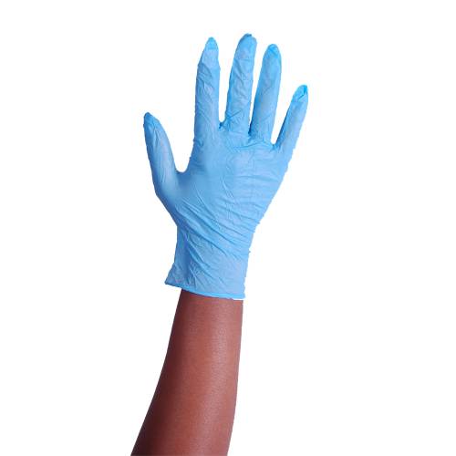 DISPOSABLE NITRILE POWDER FREE GLOVES - MEDIUM - BLUE - PACK OF 100 (Chefware)