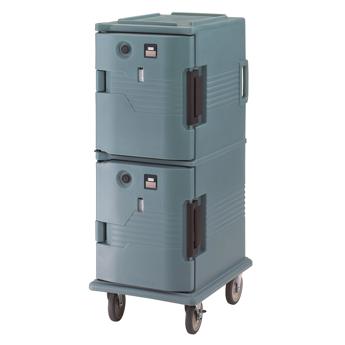 UPC ELECTRIC HEATED FRONT LOADER 800 SERIES SLATE BLUE - TWO CABINET WITH WHEELS - 220V (Cambro)