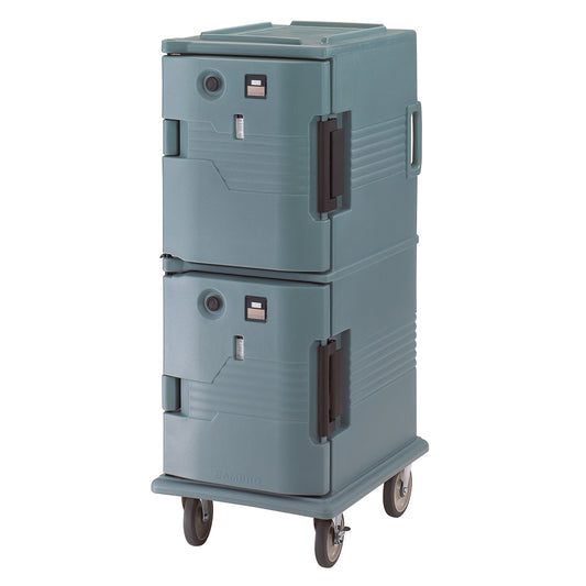 UPC ELECTRIC HEATED FRONT LOADER 800 SERIES SLATE BLUE - TWO CABINET WITH WHEELS - 220V (Cambro)