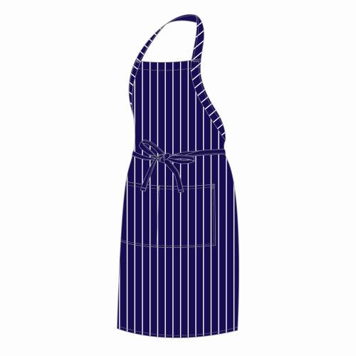 CHEFS UNIFORM FULL BIB APRON BUTCHERS (BLUE) STRIPE (Chef Equip)