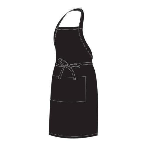 CHEFS UNIFORM - FULL BIB BLACK APRON (Chef Equip)