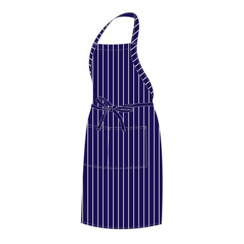 CHEFS UNIFORM - BIB APRON - BLACK CHALK STRIPE (Chef Equip)