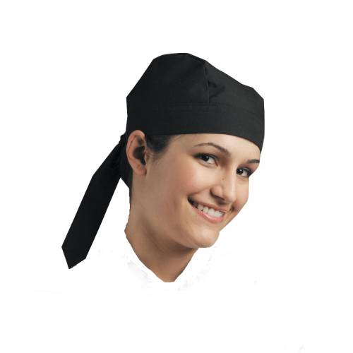 CHEFS UNIFORM - SCULL CAP (TIE AT BACK) BLACK (Chef Equip)