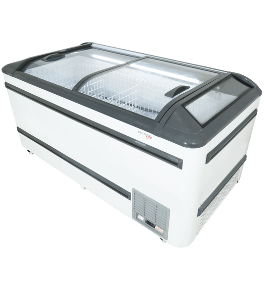 FRIDGE STAR ISLAND MERCHANDISER 2 CURVED GLASS LIDS INCLUNDING RACKING (788 LT)