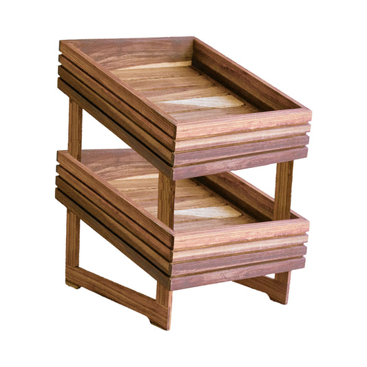 DISPLAY BASKETS WITH STAND – ANGLED – DOUBLE TIER – 330 X 350 X 100MM